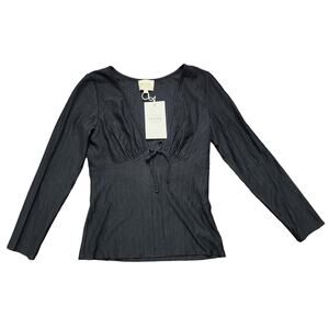 NWT Sezane T-Shirt Clarisse Noir Blouse Size Small Valentines Day top